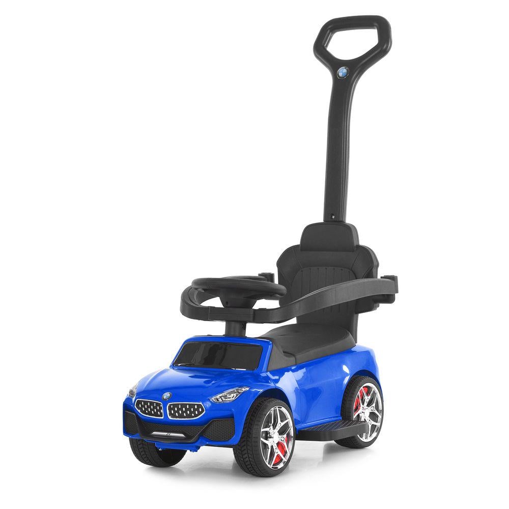 Каталка-толокар M 6253EL-4 с родительской ручкой сиденье экокожа/колеса EVA/музыка/свет Синий (32367780)