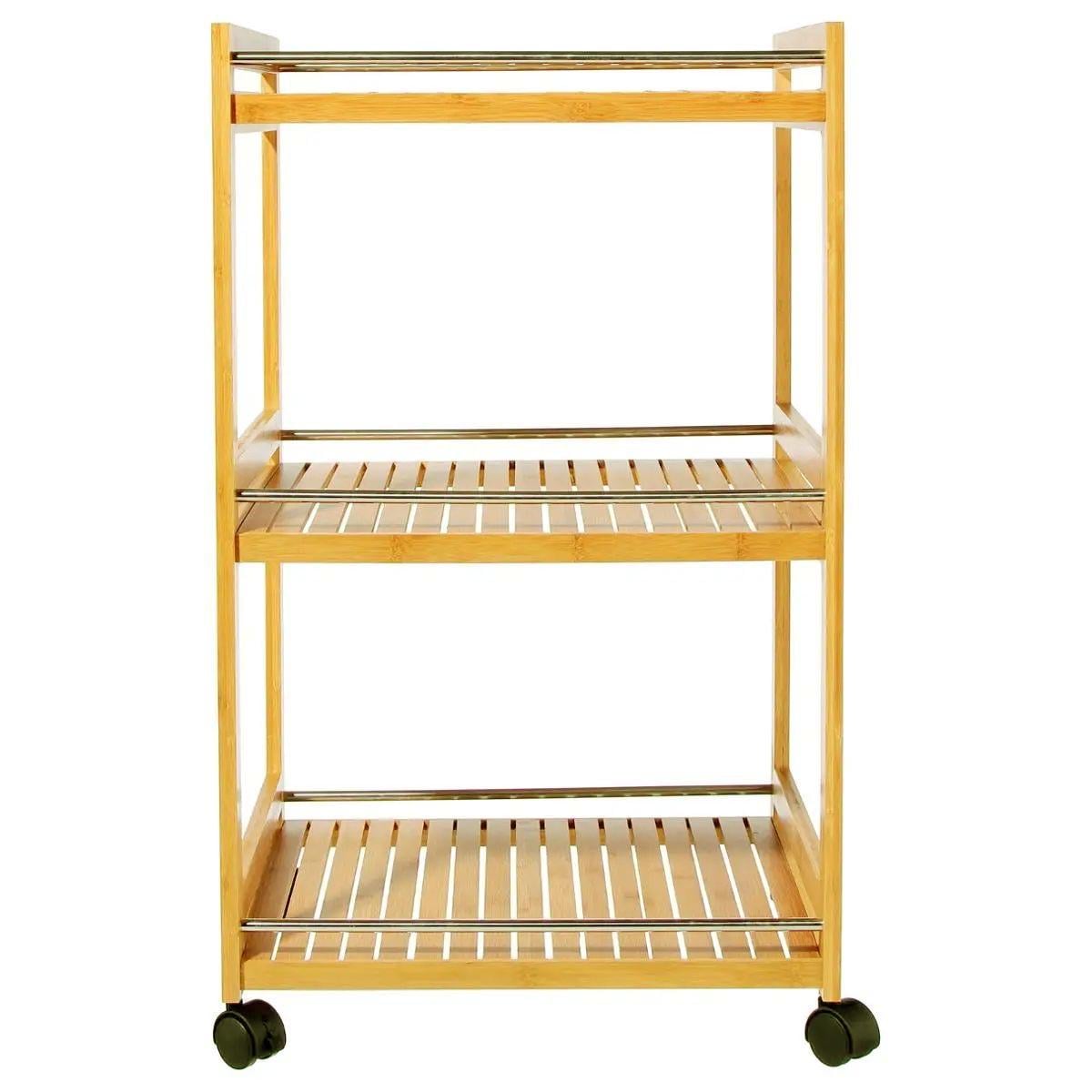 Этажерка на колесах из дерева Болонга Карри (ЭТА-003103)