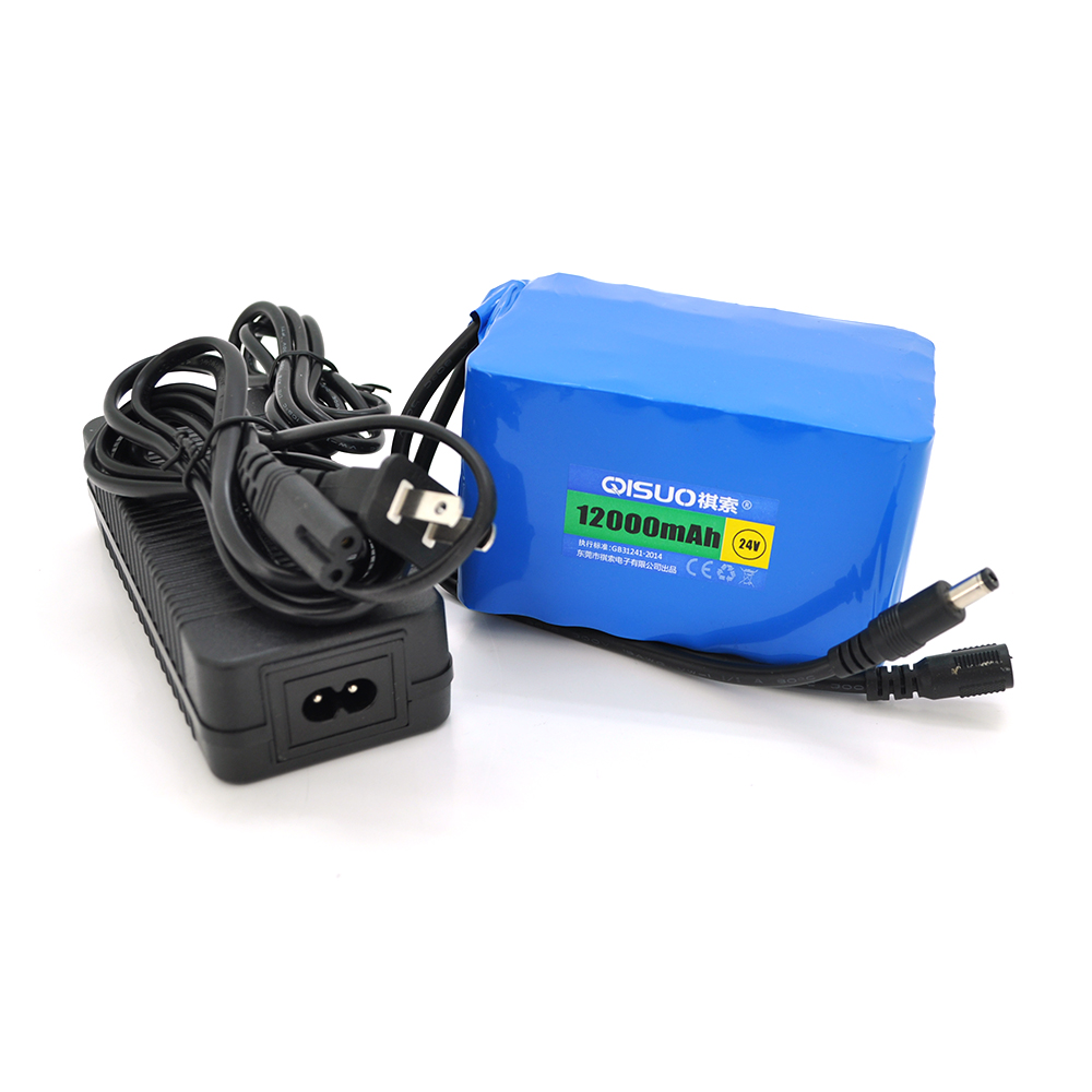 Аккумулятор литиевый QiSuo 24V 12A Li-ion 18650 для электромобилей зарядное устройство 25,2V 3A (26012)