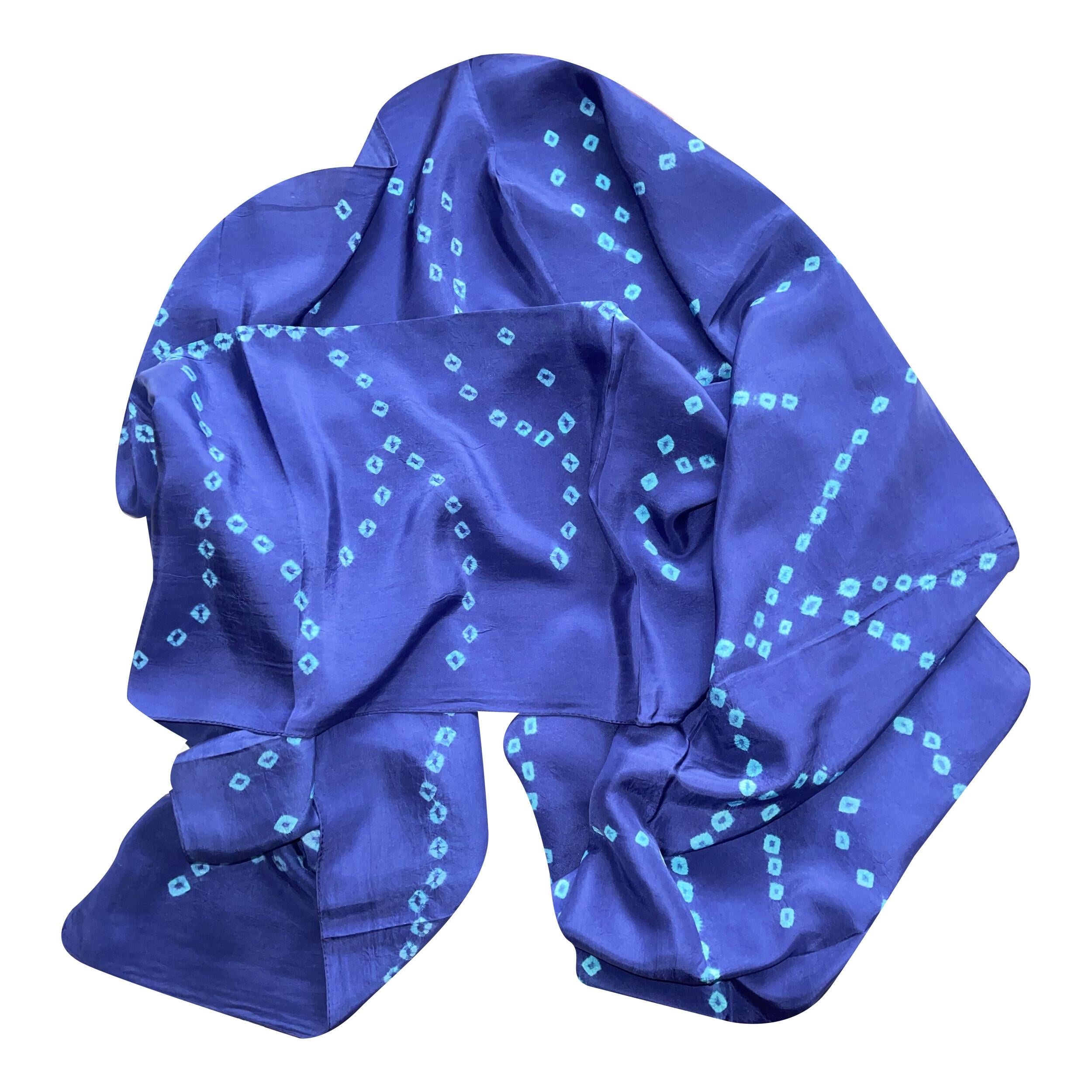 Шарф шелковый Silk Route 200х55 см Синий (1636)