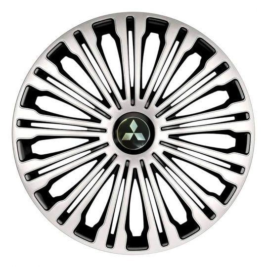 Ковпаки для коліс 4 Racing Volante Silver/Black R16 з логотипом Mitsubishi 4 шт.