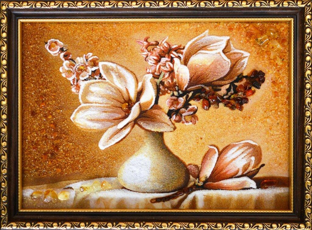 Картина Первоцвет из янтаря 30х40 см (К0024-30х40)