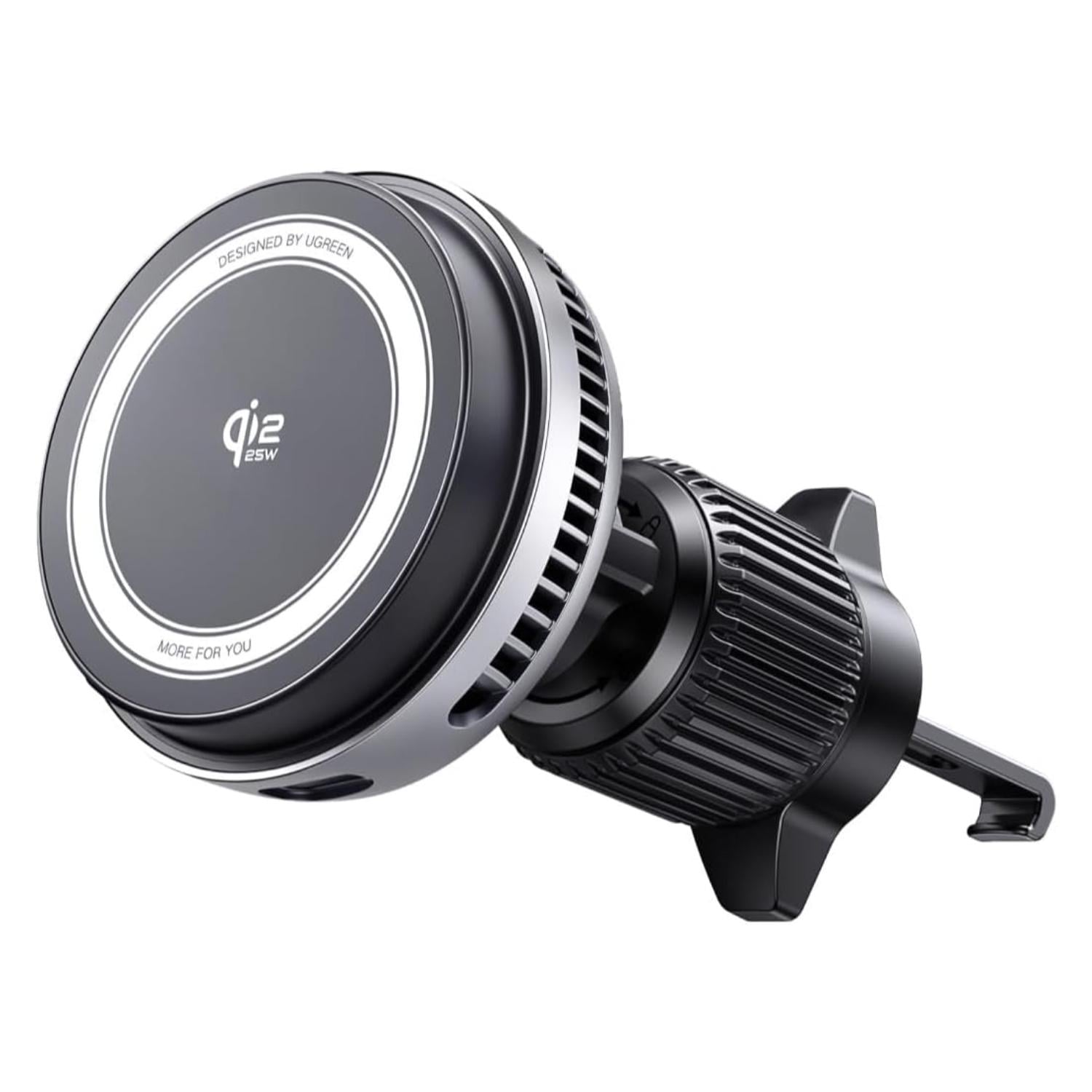 Держатель для телефонов в машину с беспроводной зарядкой UGREEN MagFlow Pro W778 Qi2 25 Вт Темно-серый (75250)