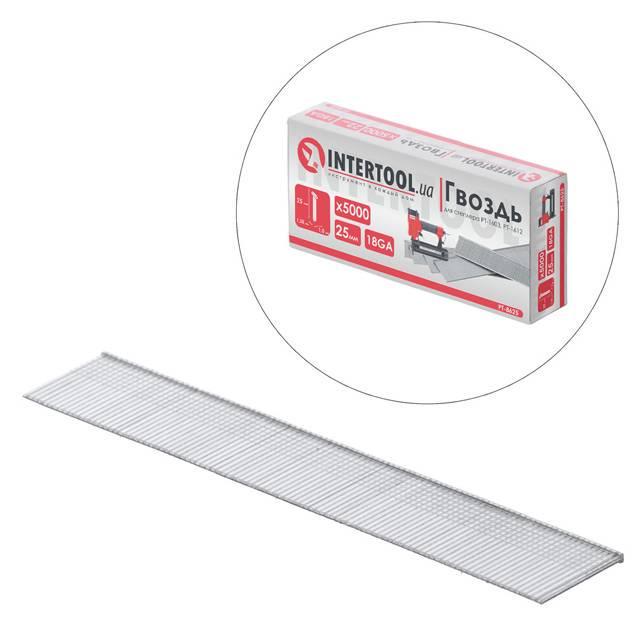 Цвях для степлера Intertool PT-8625 PT-1603 PT-1612 25 мм 18GA 1,0х1,25 мм 5000 шт./уп. - фото 3 Цвях для степлера Intertool PT-8625 PT-1603 PT-1612 25 мм 18GA 1,0х1,25 мм 5000 шт./уп. - фото 3