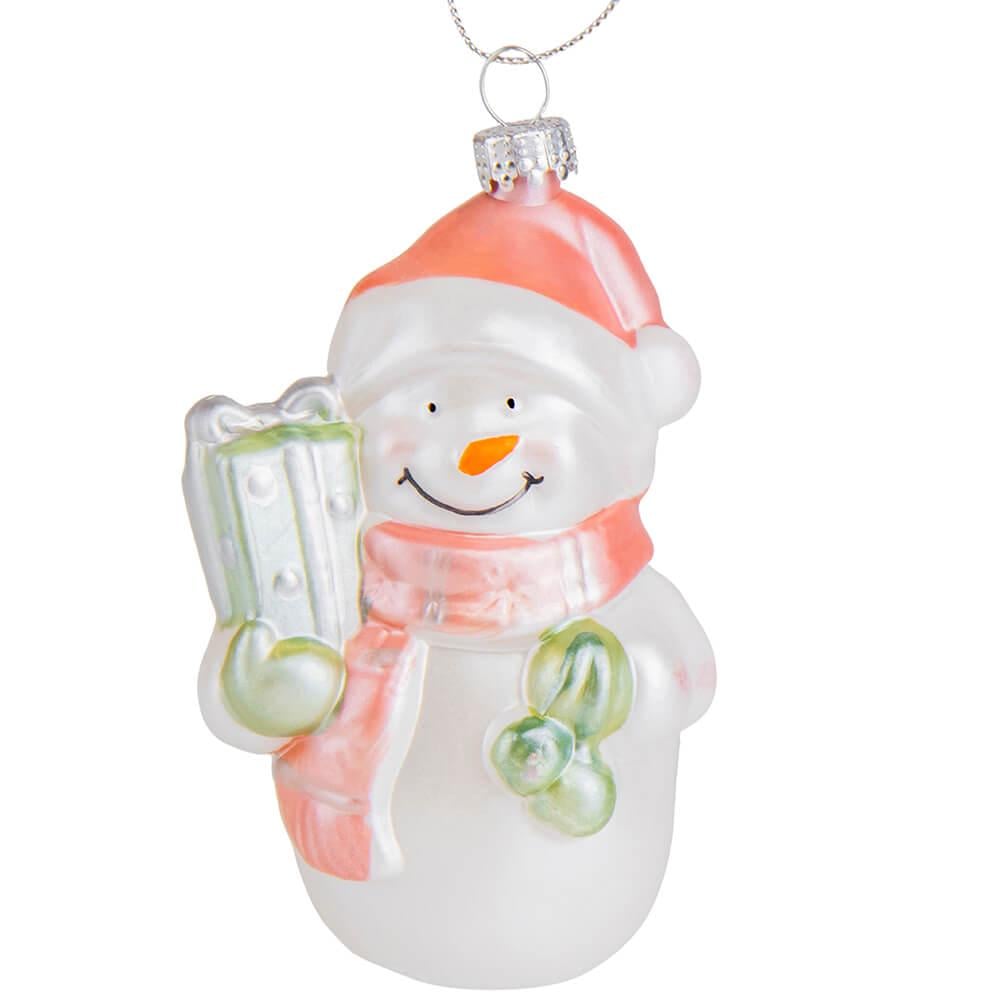 Игрушка на елку Elisey Снеговик с подарком Серебряный (NH-106-K-168)