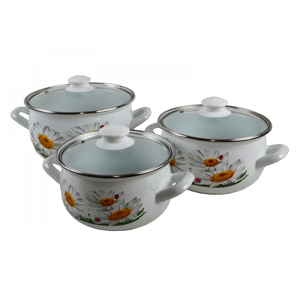 Набір каструль Interos Юліана 3 шт. емальовані Набір каструль Interos Юліана 3 шт. емальовані