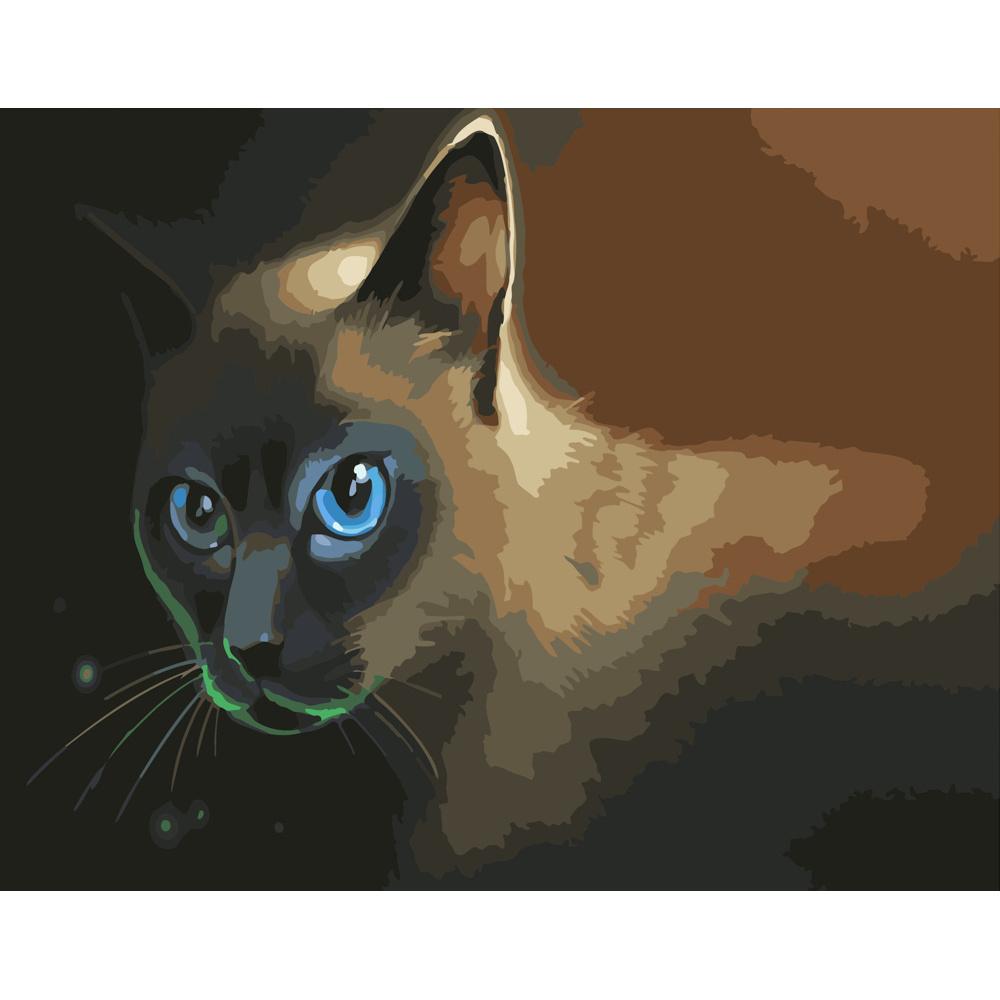 Картина по номерам Strateg Премиум Голубоглазый кот 40x50 см (GS368)