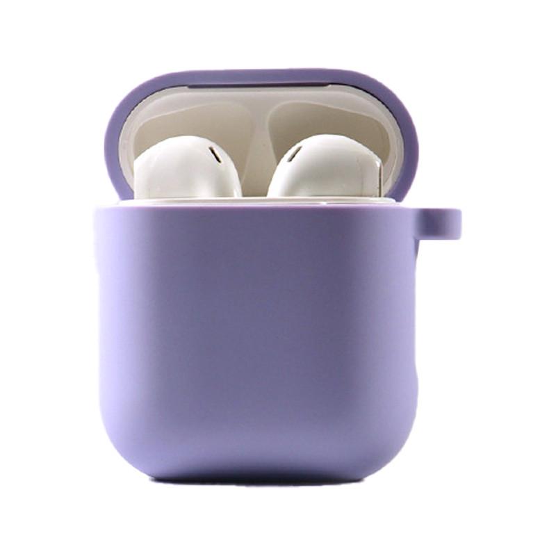 Футляр силиконовый ударопрочный с микрофиброй для наушников AirPods 1/2 Lilac Pride