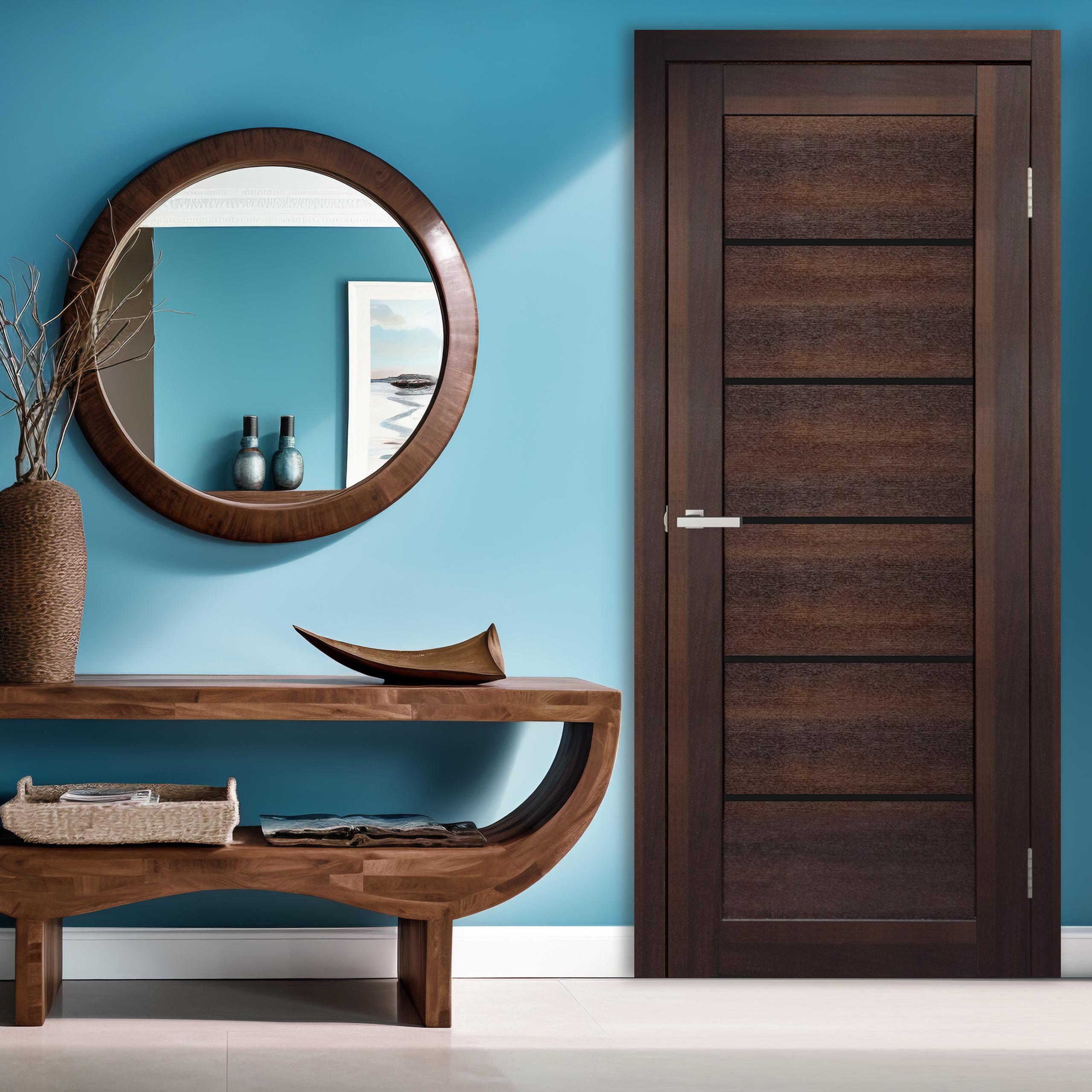 Двері Іспанія скло чорне 2000х600 мм Каштан (60848)