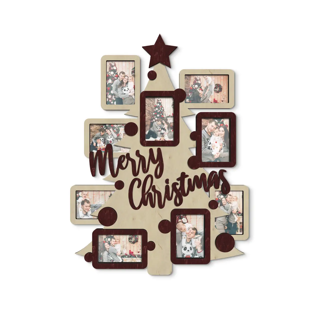 Фото-коллаж Рождественская елка на 9 фото Натуральный (christmas_tree) - фото 1