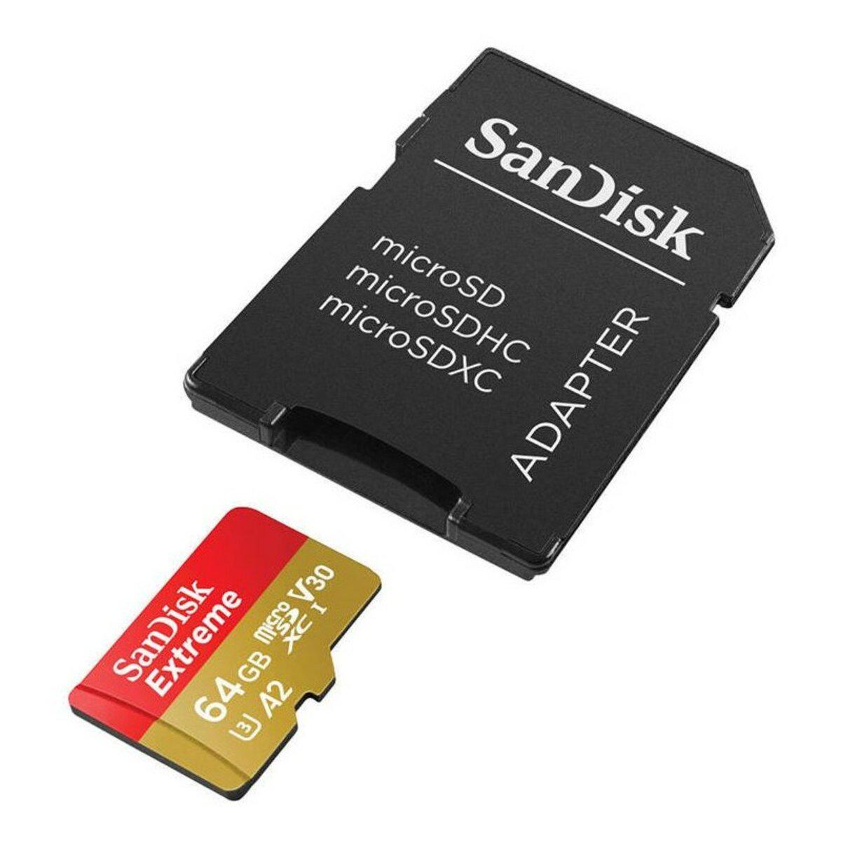 Карта памяти microSDXC SanDisk Extreme For Drones 64 Gb c10 V30 R190 Mb/s, W90 Mb/s (SDSQXAH-064G-GN6AA) - фото 2