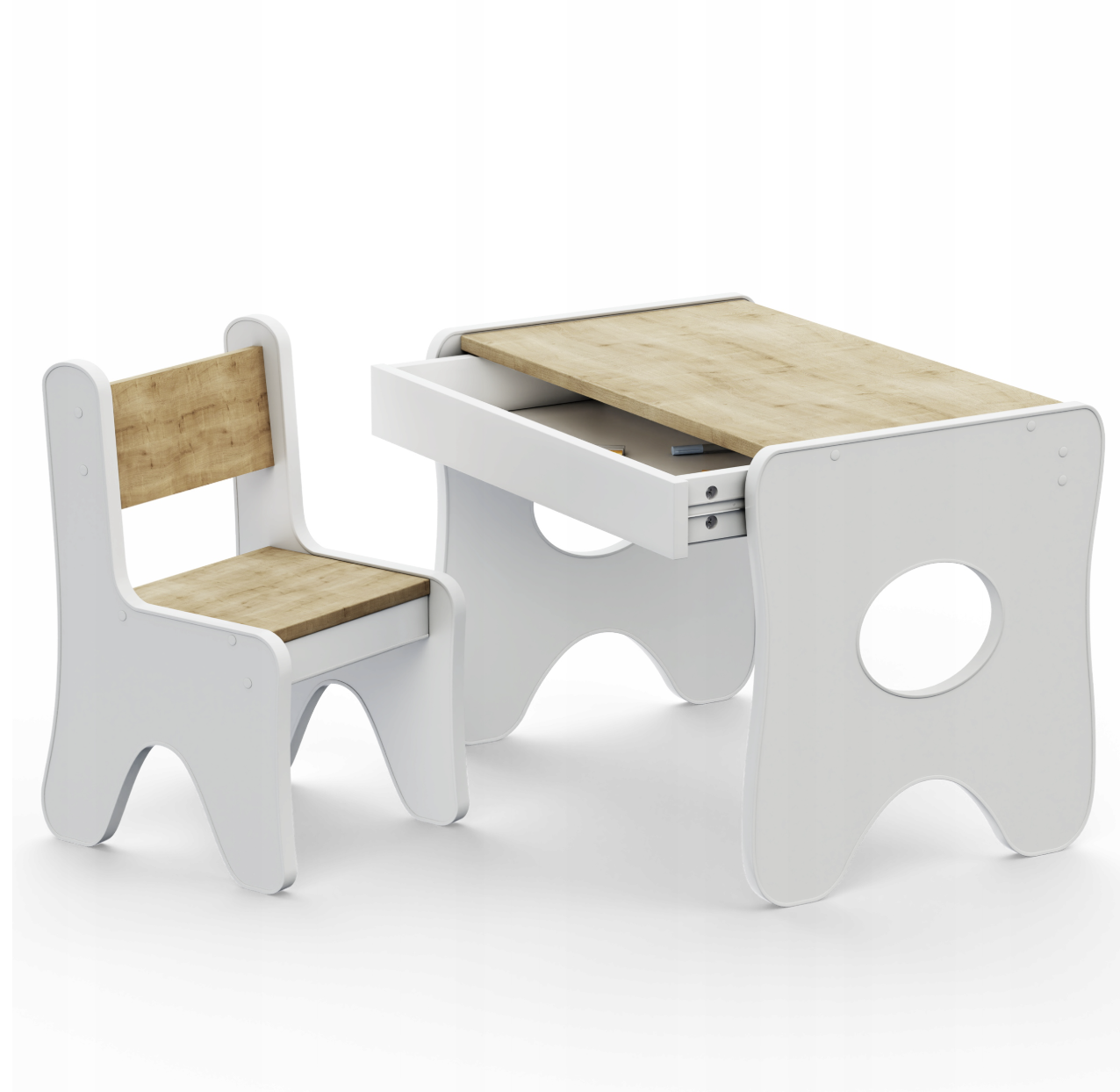 Комплект детской мебели столик и стульчик с деревом 70х45х51 см Белый Комплект детской мебели столик и стульчик с деревом 70х45х51 см Белый