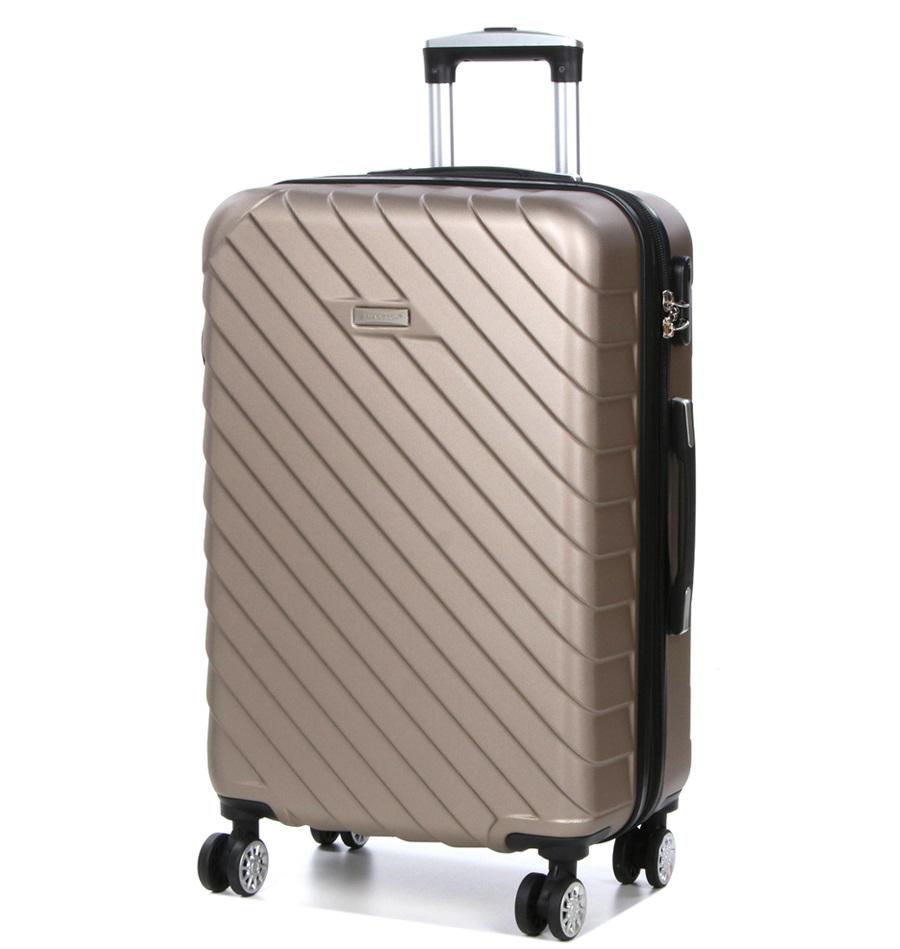 Валіза середня adisson Snowball 03403 ABS-пластик M 68х44х27 см 68/13 л Шампань