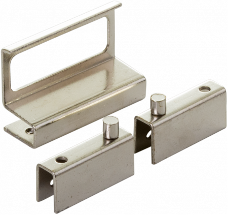 Комплект петли и ручка для стекла 2 шт. Сатин