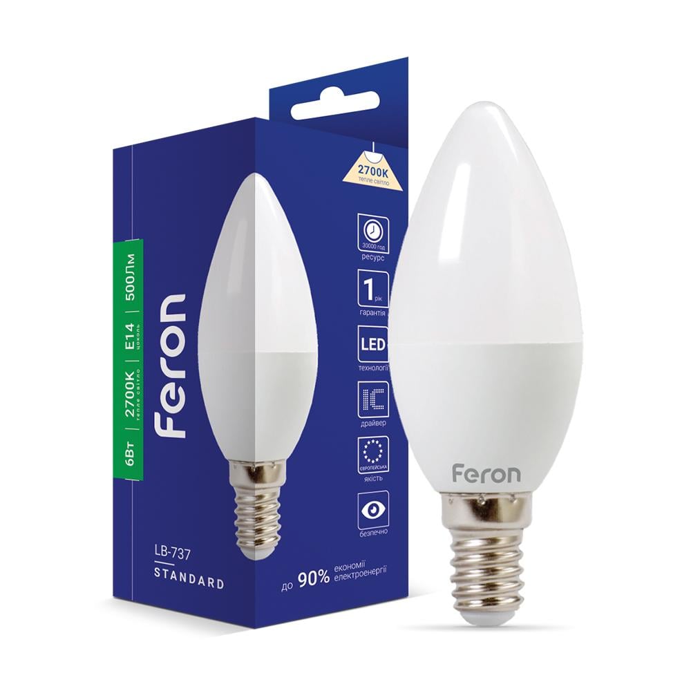 Светодиодная лампа Feron LB-737 6 Вт E14 2700K (14408)