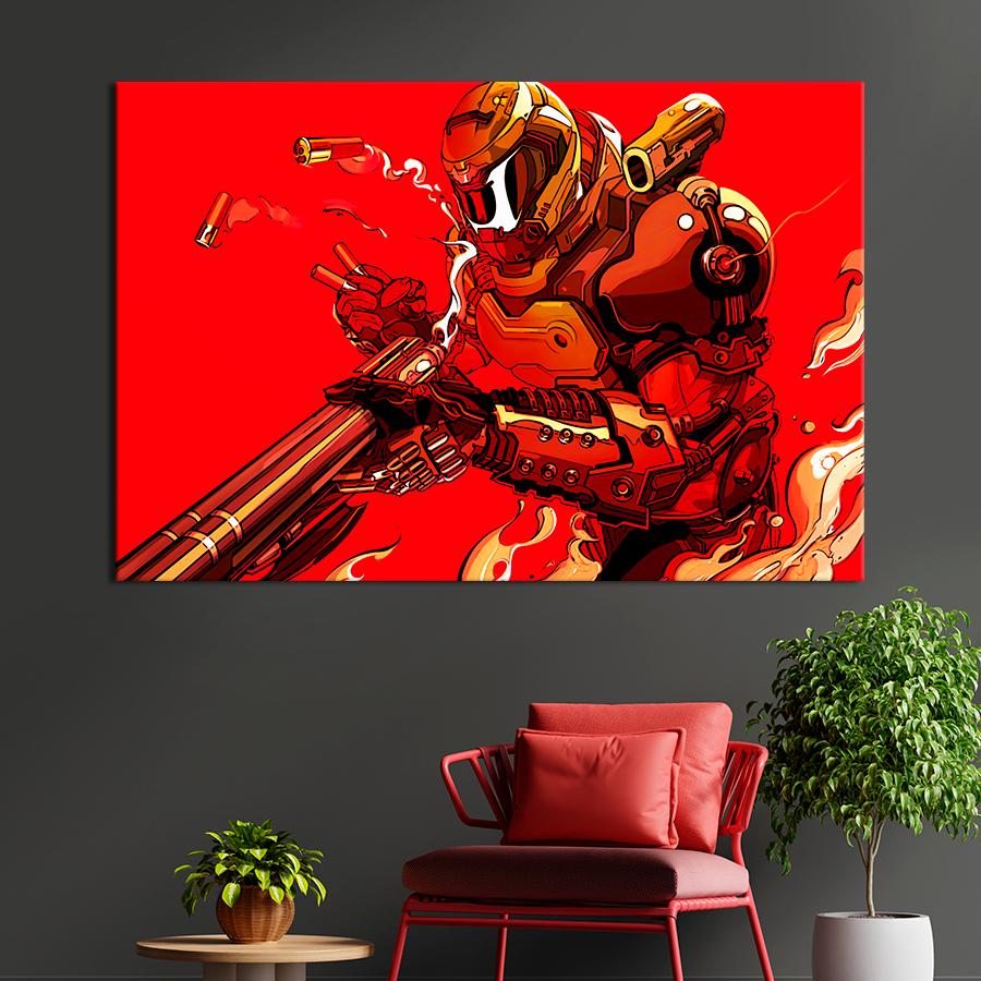 Настенний декор Охотник на монстров Doom Eternal 51x34 см (A201-1)