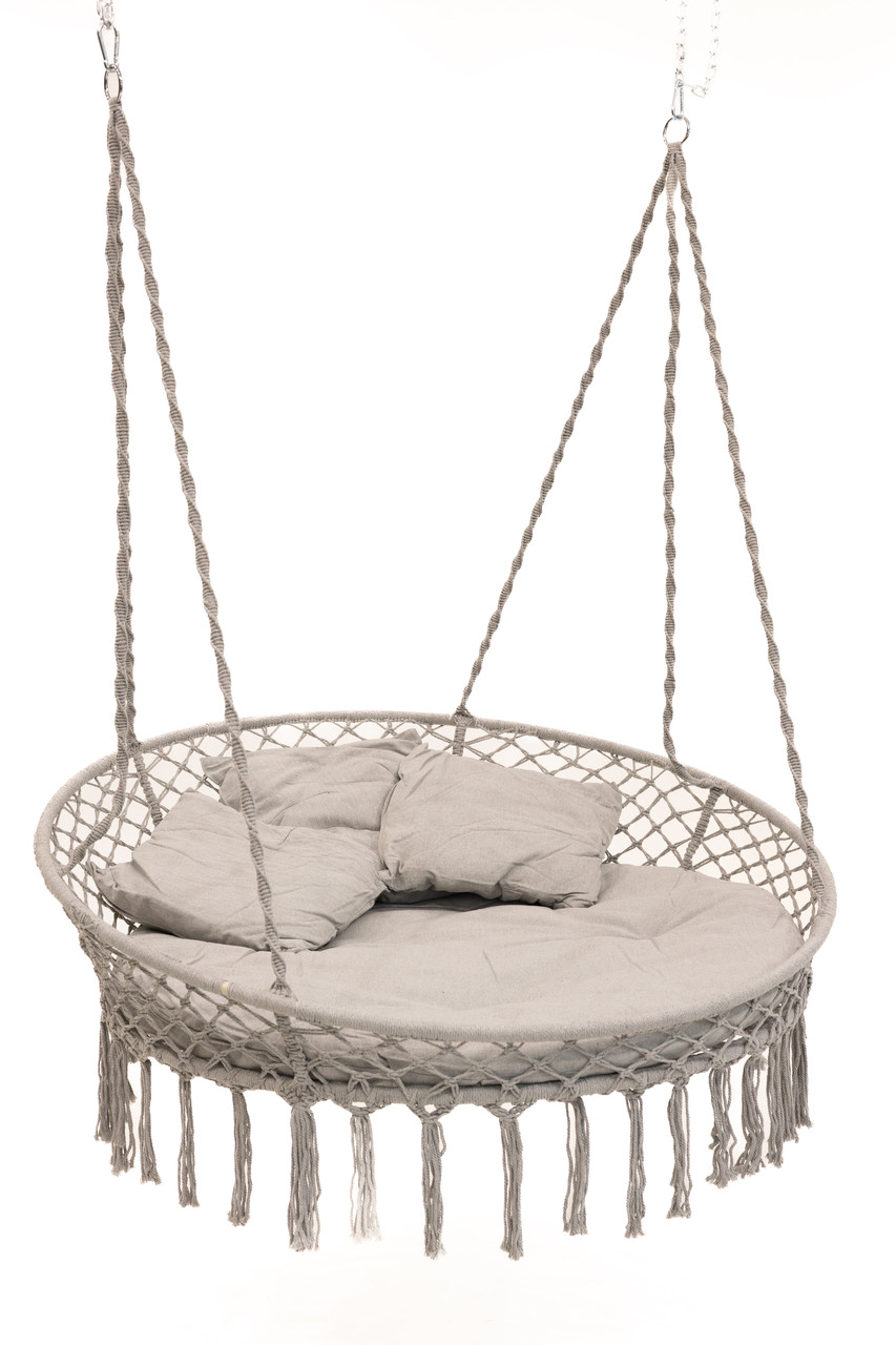 Качель круглая подвесная с подушкой WCG 140 см Серый (QNSW11GR1) - фото 4 Качель круглая подвесная с подушкой WCG 140 см Серый (QNSW11GR1) - фото 4