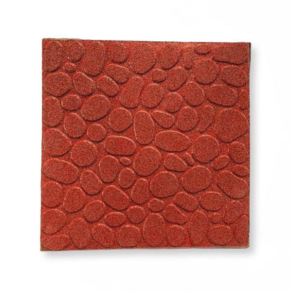 Плитка резиновая PuzzleGym Галька 500х500х30 мм Красный