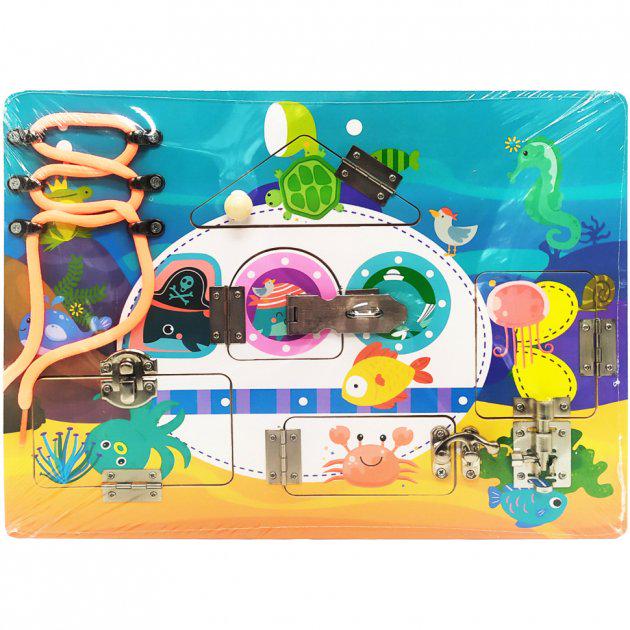 Доска логическая A-Toys Бизиборд окошки/шнуровка (C 58083)