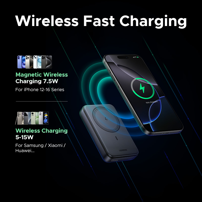 Повербанк магнитный UGREEN PB562 10000 mAh 20W (2000193) - фото 8 Повербанк магнитный UGREEN PB562 10000 mAh 20W (2000193) - фото 8