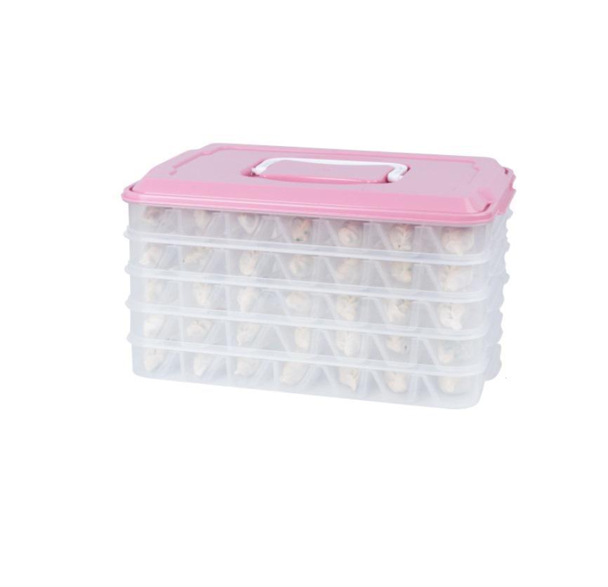 Контейнер для заморозки вареників і пельменів 14821 21х25х31,5 см Рожевий (4996634)