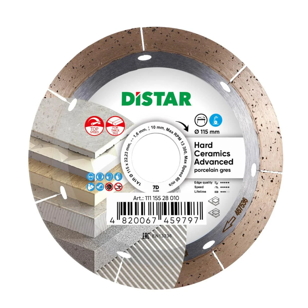 Диск алмазний Distar Hard ceramics Advanced 115 мм для керамограніту/кераміки (11115528010)