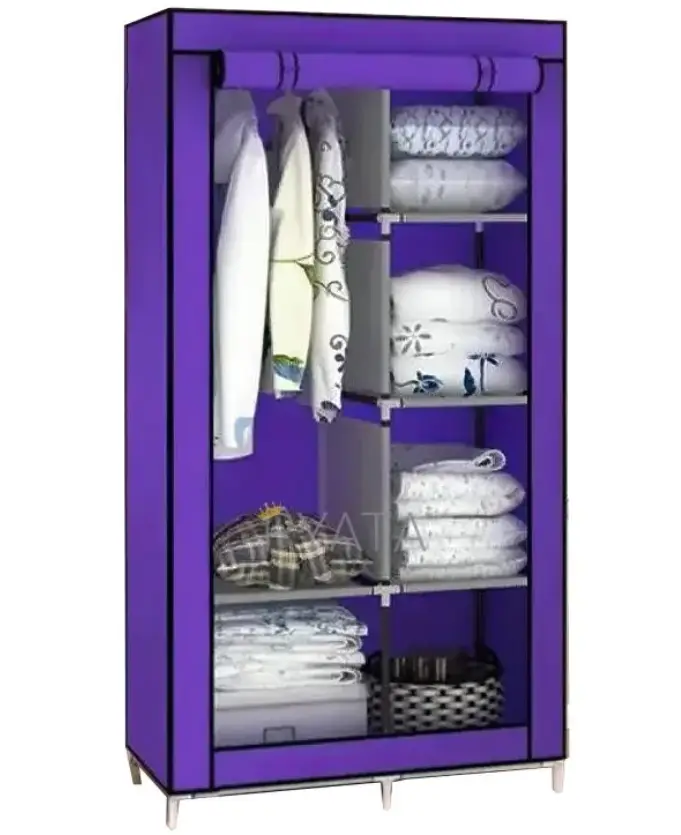 Тканинна шафа складана Storage WARDROBE 88105 на 2 секції 105x45x170 см Фіолетовий (28207216)