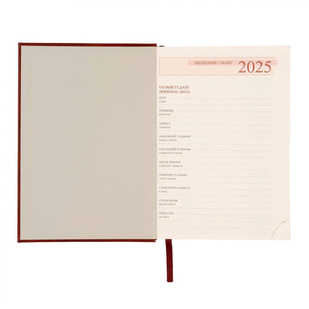 Щоденник датований 2025 Leo Planner Persona A5 368 стр. Бордовий (252528) - фото 9