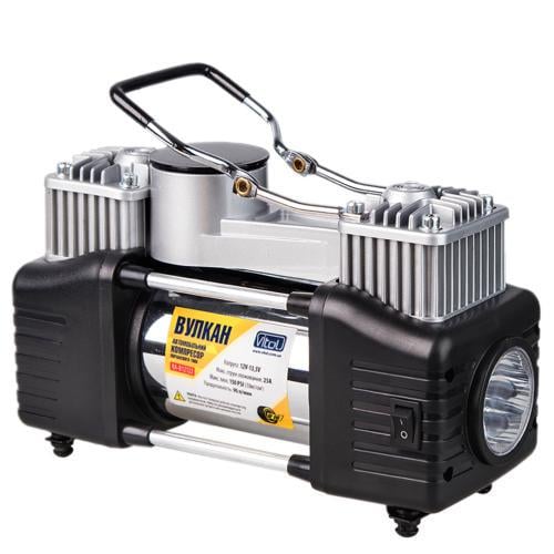 Компресор Вулкан КА-В12122 150psi 25Amp 90л 7,5м з дефлятором ліхтар 2 циліндри (70919)