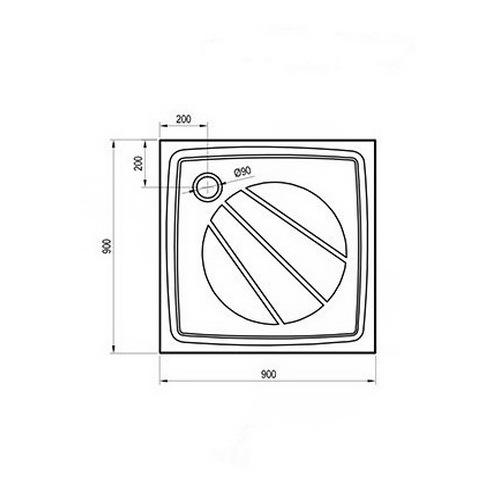 Поддон для душа Ravak Perseus Pro XA037701010 из композита квадратный 90x90x3 см (85580) - фото 2