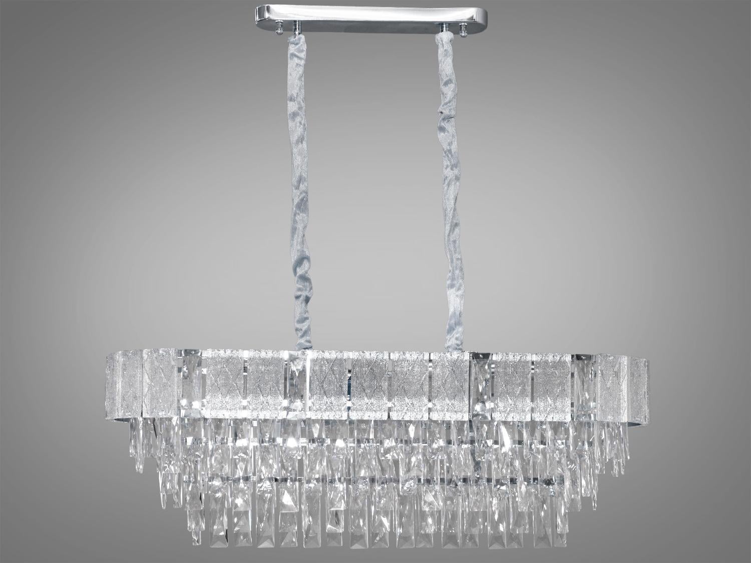 Люстра хрустальная овальной формы Diasha 327-800x300CH Хром