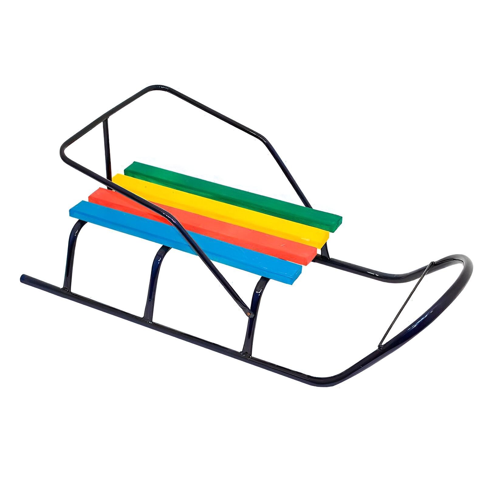 Санки "Класик-2" с круглыми полозьями 90х40х36 см Синий (Класік-2)