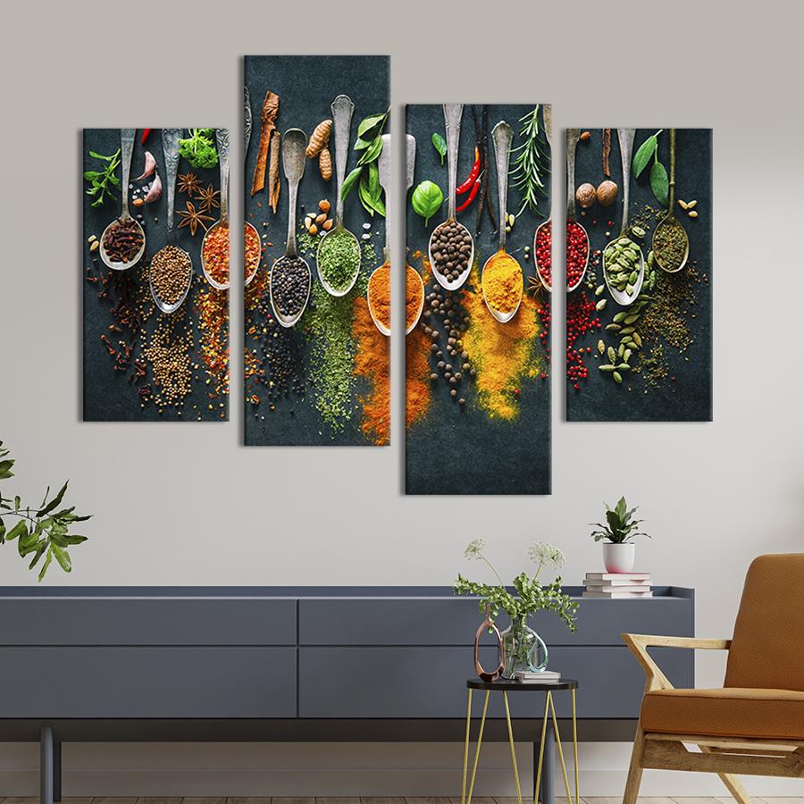 Картина модульная из 4 частей Ароматные специи L 129x90 см (306-42)