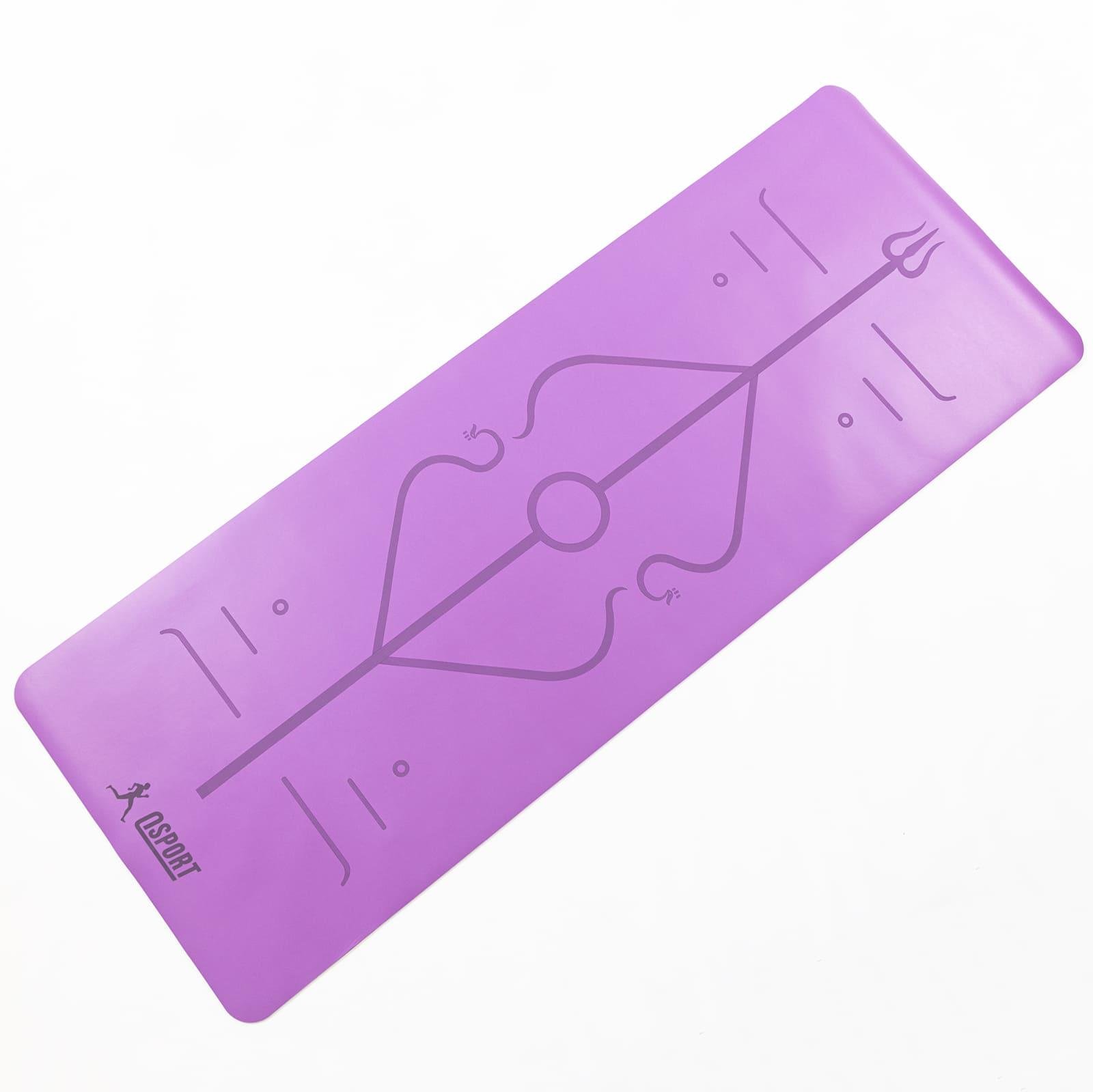 Килимок для йоги та фітнесу каучуковий OSPORT 4 мм 183x68 см Фіолетовий (OF-0284) - фото 2