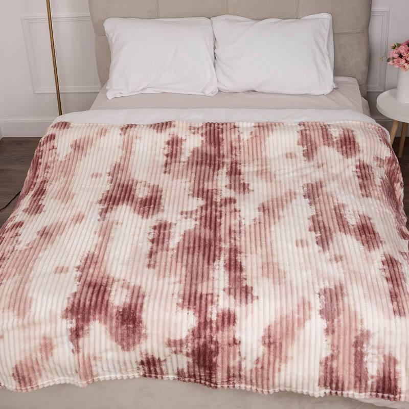 Плед на диван велюр двуспальный 180х200 см Бордовый (Д-pl-oks2-001-06)