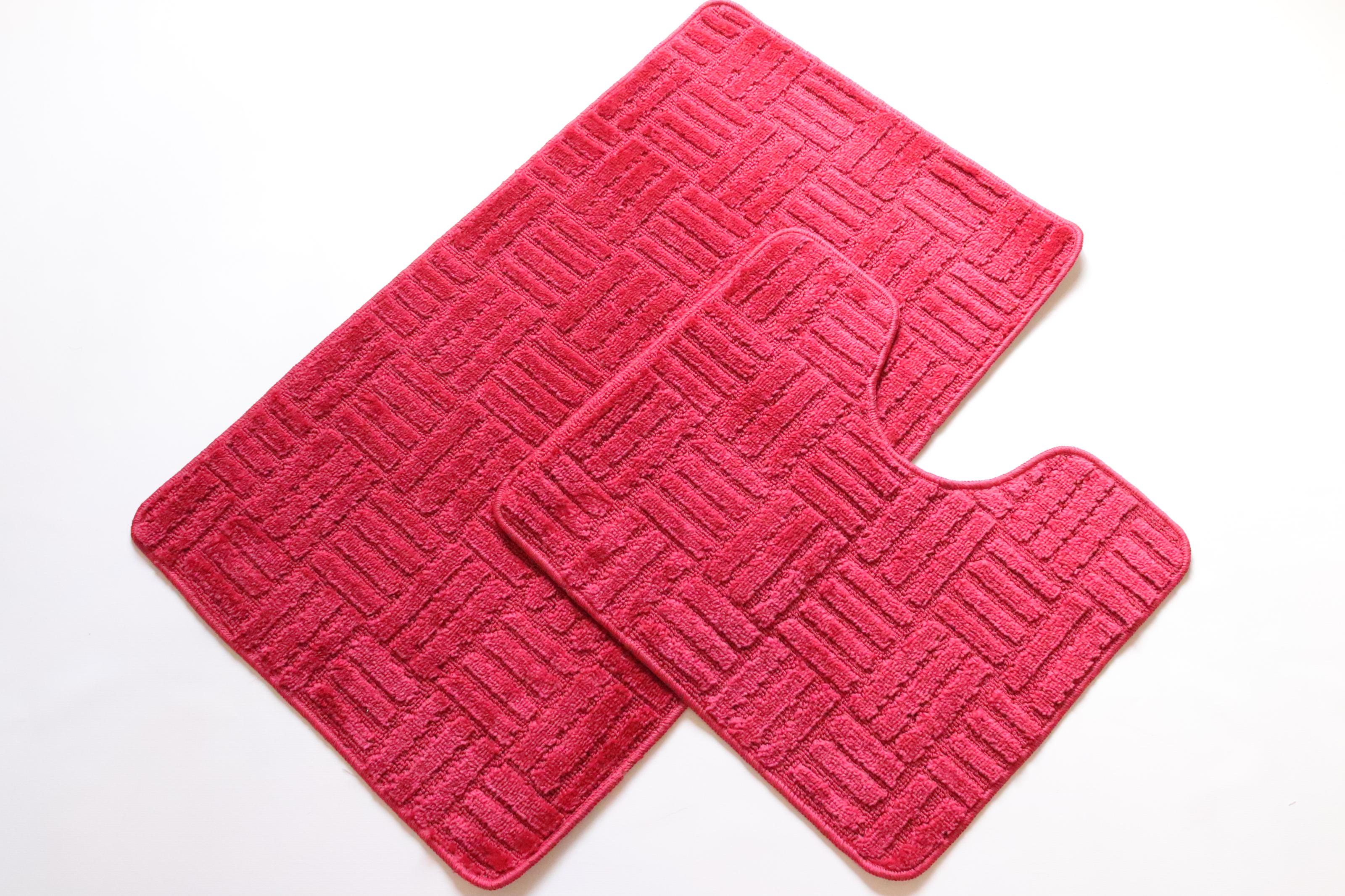 Набор ковриков для ванной и туалета Vonaldi 80x50/40x50 см Bordo (00172/s) Набор ковриков для ванной и туалета Vonaldi 80x50/40x50 см Bordo (00172/s)