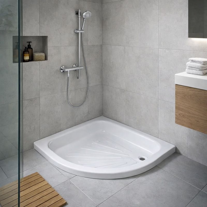 Стальной душевой поддон полукруглый Insana Melius 90х90х15 см инсталляционный Белый (А0059639) Стальной душевой поддон полукруглый Insana Melius 90х90х15 см инсталляционный Белый (А0059639)