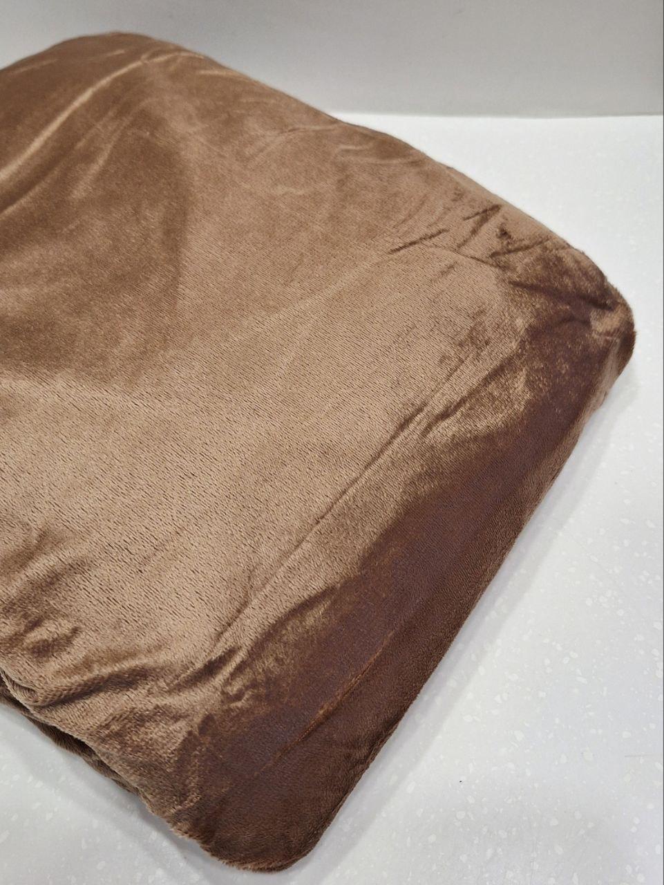 Простыня на резинке Colorful Home велюровая 160x200x25 см Коричневый (1632) - фото 3 Простыня на резинке Colorful Home велюровая 160x200x25 см Коричневый (1632) - фото 3