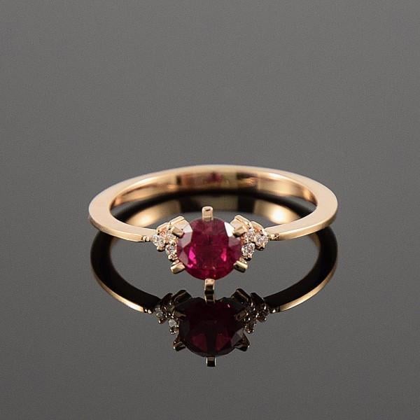 Кільце з червоного золота з рубіном (2248186547)