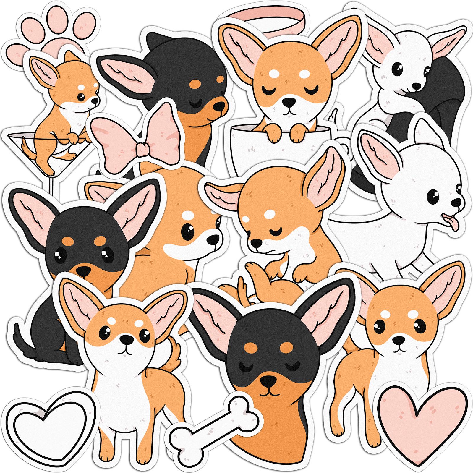 Набор стикеров Lex Altern Чихуахуа виниловые 19 шт.