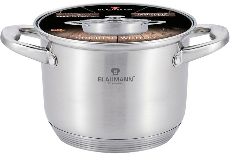 Каструля Blaumann Gourmet 4,3 л Ø 20х14,5 см з нержавіючої сталі зі скляною кришкою (BL-3314) - фото 2