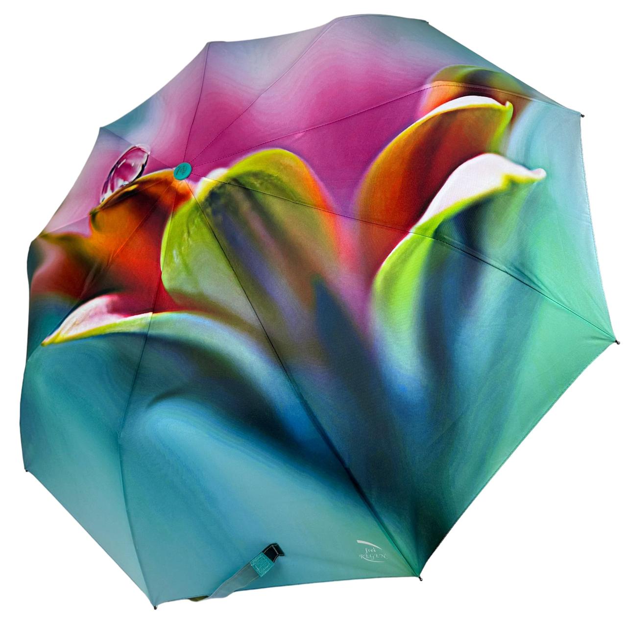 Зонт женский полуавтомат Frei Regen с цветочным принтом 9 спиц Бирюзовый (09085-5) Зонт женский полуавтомат Frei Regen с цветочным принтом 9 спиц Бирюзовый (09085-5)