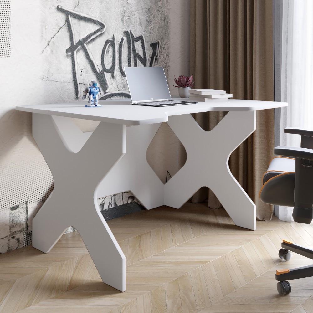 Компьютерный стол Lion Донат 120х90х74,5 см Нимфея Альба белый (Lion-041709)