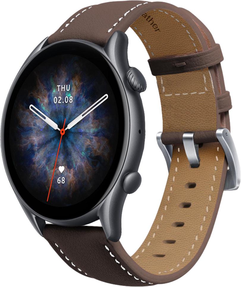 Ремешок кожаный Folsa для Amazfit GTR 3 Pro Dark Brown (31557-05)