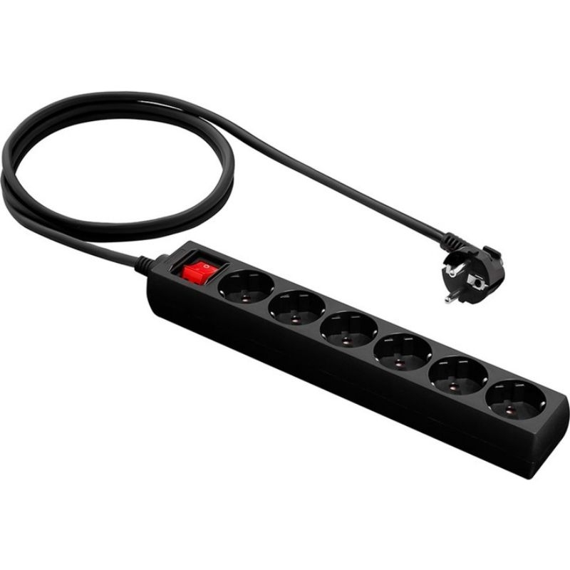 Мережевий фільтр-подовжувач Logan SFB6-3 6 розеток 3 м Black (28690350) - фото 5 Мережевий фільтр-подовжувач Logan SFB6-3 6 розеток 3 м Black (28690350) - фото 5