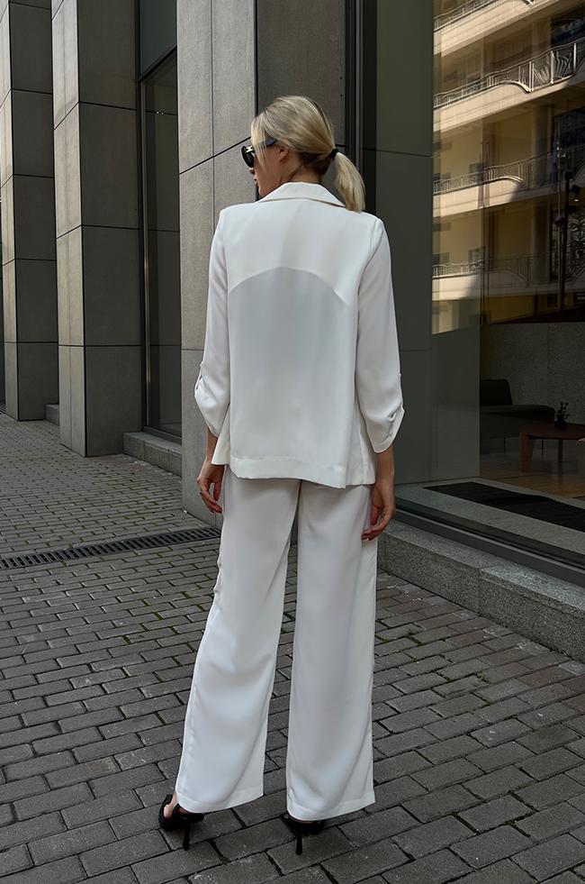 Костюм Lipar 0415 двойка жакет/брюки палаццо р. 42 Молочный (16916846) - фото 3 Костюм Lipar 0415 двойка жакет/брюки палаццо р. 42 Молочный (16916846) - фото 3