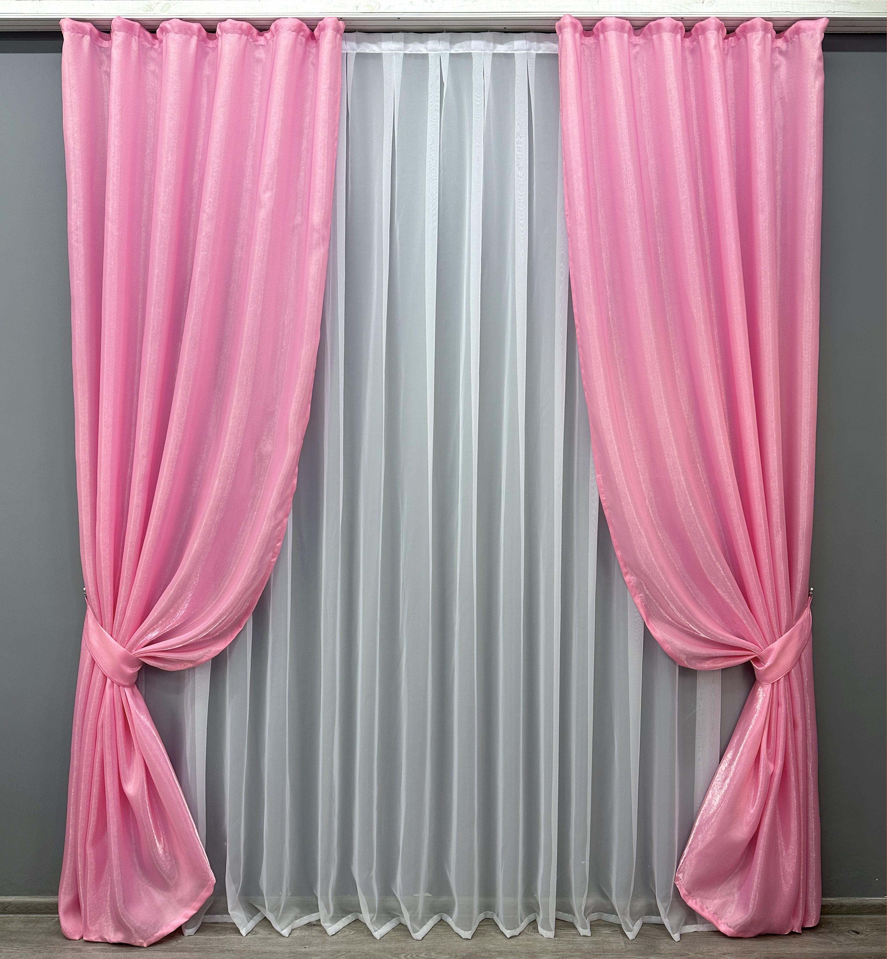 Комплект штор VR-Textil Атлас № 1749ш Монорей 150х270 см 2 шт. Розовый (33-0705)