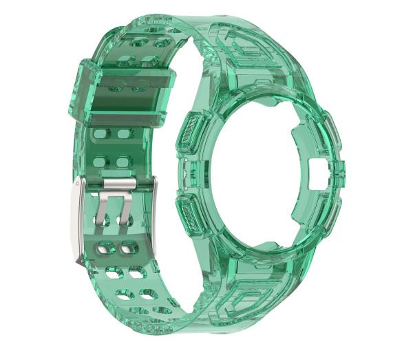 Ремешок Color Transparent с чехлом для Samsung Galaxy Watch4/Watch5 40 мм Зеленый
