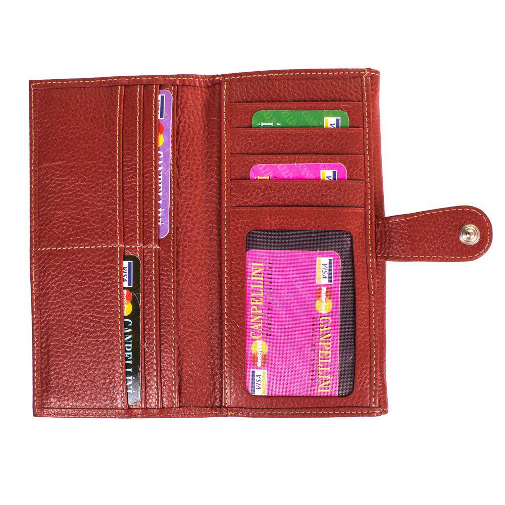 Кошелек женский кожаный CANPELLINI 8900 Красно-оранжевый - фото 7