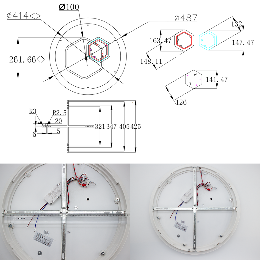 Люстра ESLLSE LORA H с пультом 80 Вт 480x65 мм Черный (10603) - фото 8